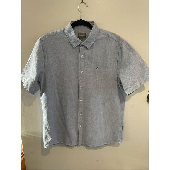 PETER WERTH Button Down Shirt-Blue Jean Short Sleeve Cotton EUC Mens XLarge - Picture 1 of 7